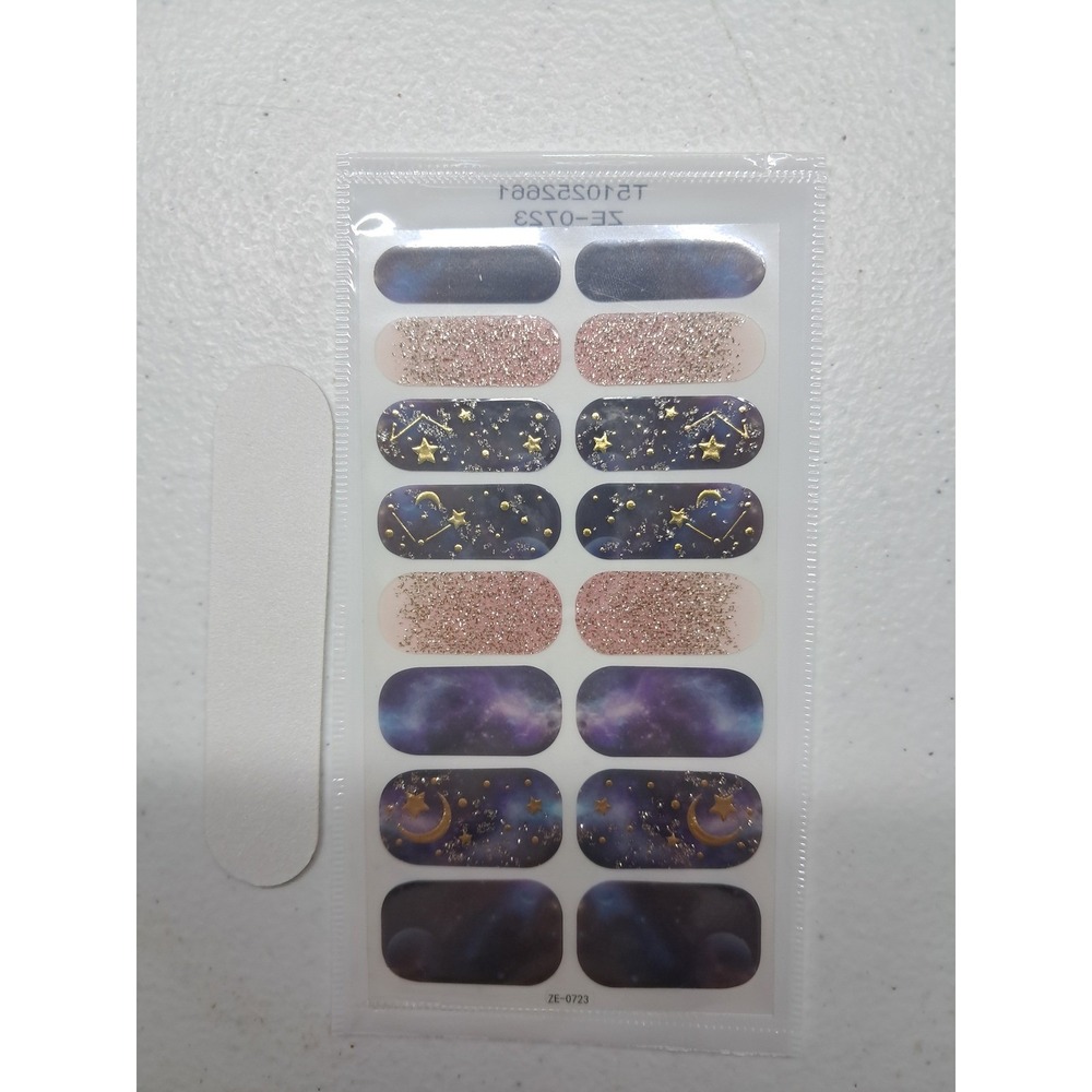 Celestial Galaxy Nail Wraps Purple Rose Gold Glitter BUNDLE 3‎ FOR 15